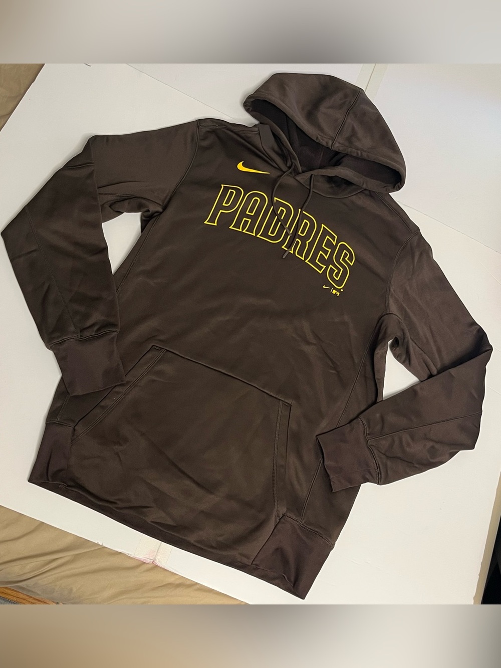 Nike San Diego Padres Dri-FIT Hoodie Men’s M Brown Gold MLB Pullover 2021